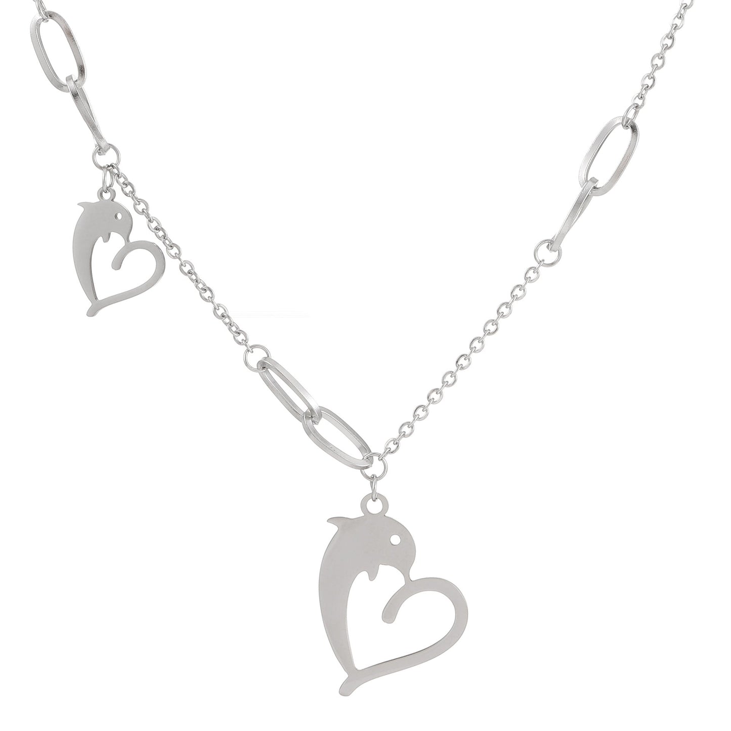 Stainless Steel Dolphin Heart Star Cross Necklace D067