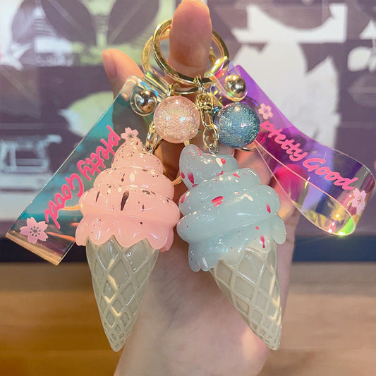 LED Light Ice Cream Candy Color Acrylic Keychains MIC-KC-JG414