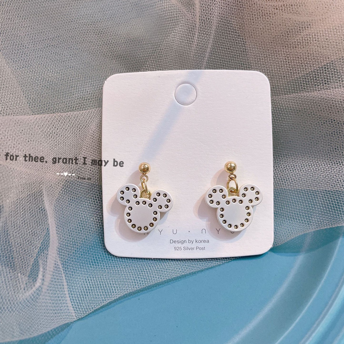 Alloy cute little bear head earrings MIC-KaL010