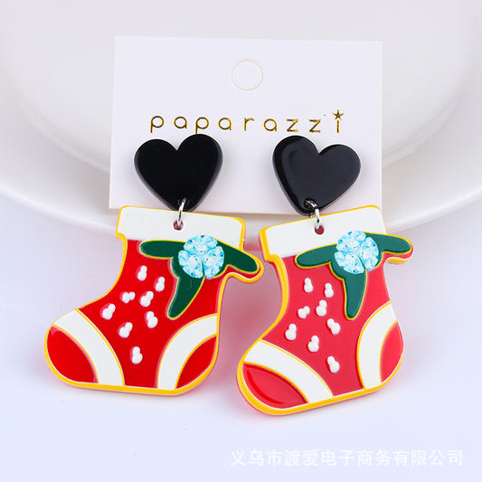 Acrylic Christmas Tree Gift Socks Earrings MIC-DuA069