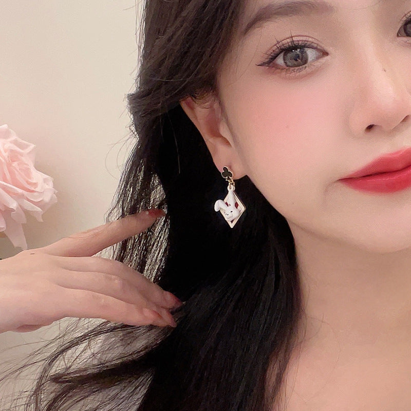 Alloy contrasting red peach blossom earrings MYA-BLD099