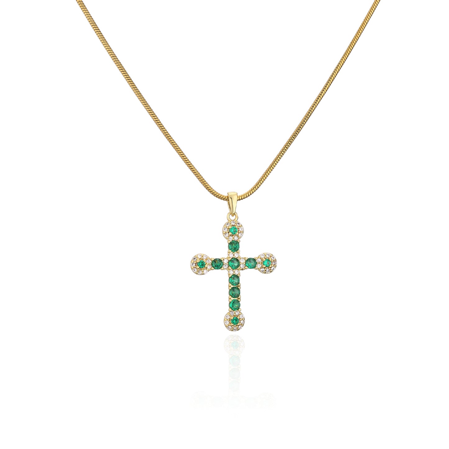 Stainless steel zircon cross necklace MYA-JuC014