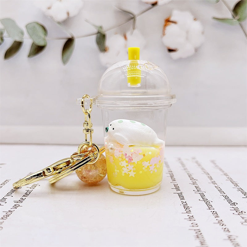 PVC cartoon floating oil keychain MYA-DMF010