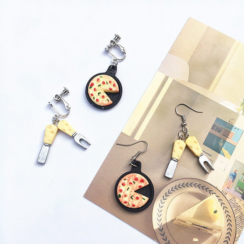 Resin simulation pizza cheese earrings (Minimo de Compra 2) MIC-ChouT028