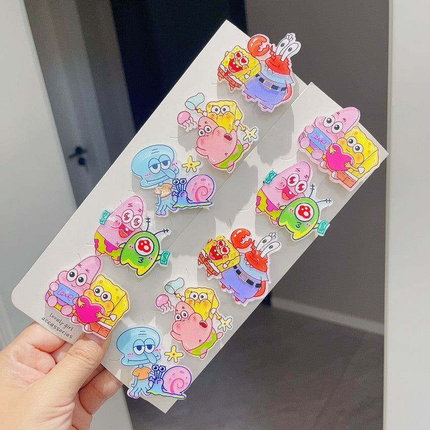 Acrylic cartoon cute hair clip 10PCS MIC-RuoT012