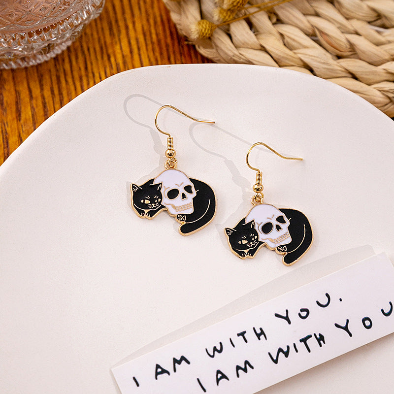 Acrylic Terrifying and Bizarre Skull Earrings MYA-HongC029