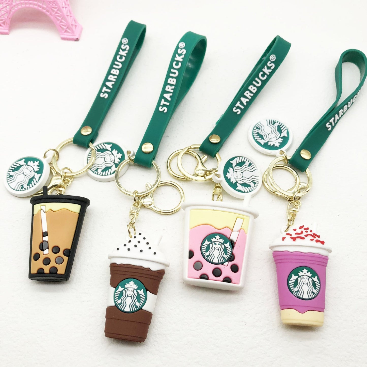 Keychains PVC hardware milk tea cup cartoon cute MIC-XSZ004