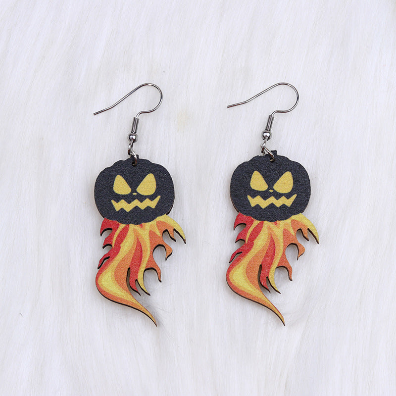 Acrylic Halloween Skull Head Earrings (Minimo de Compra 2) MYA-DuA029