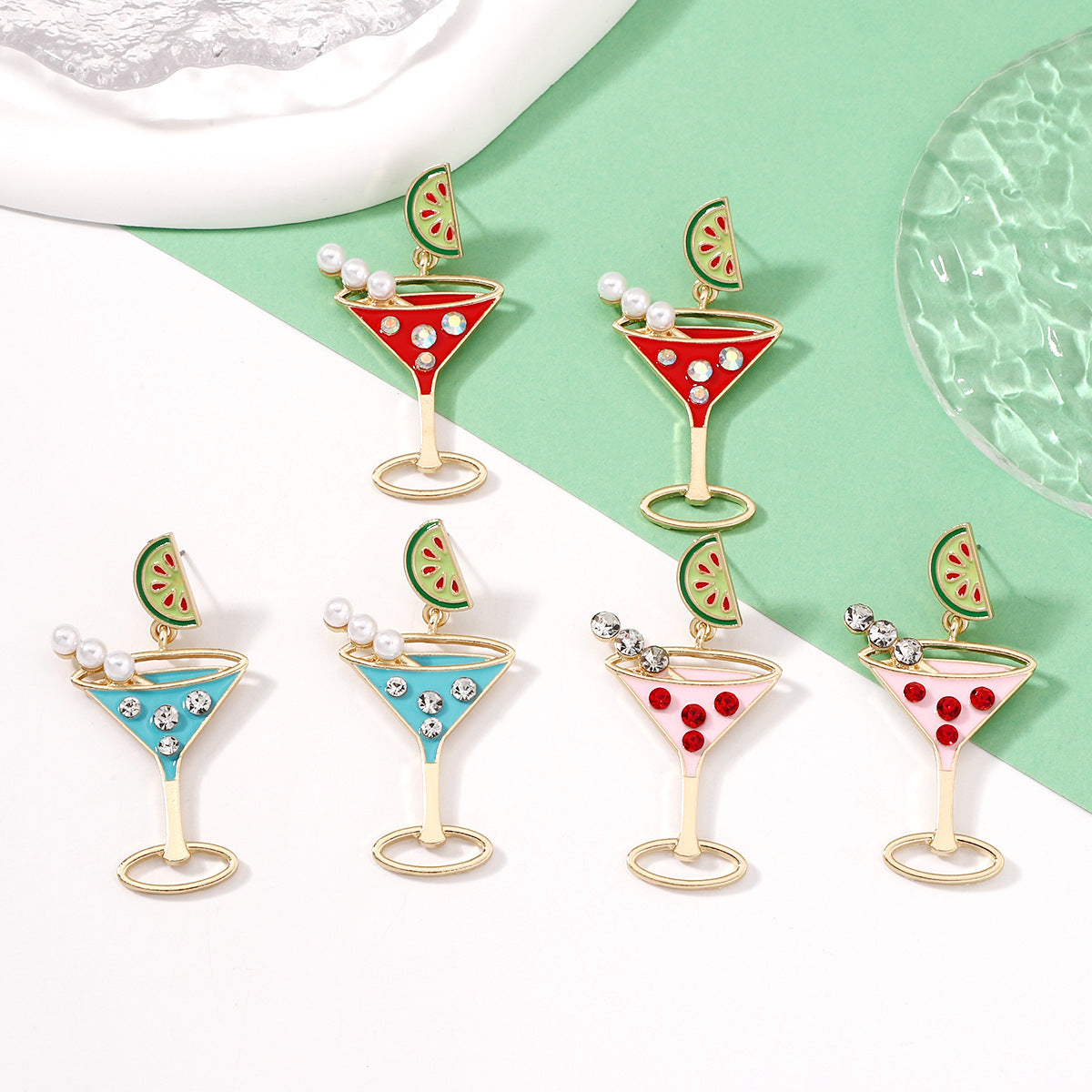 Alloy multi-color high legged cup earrings MYA-YueL016