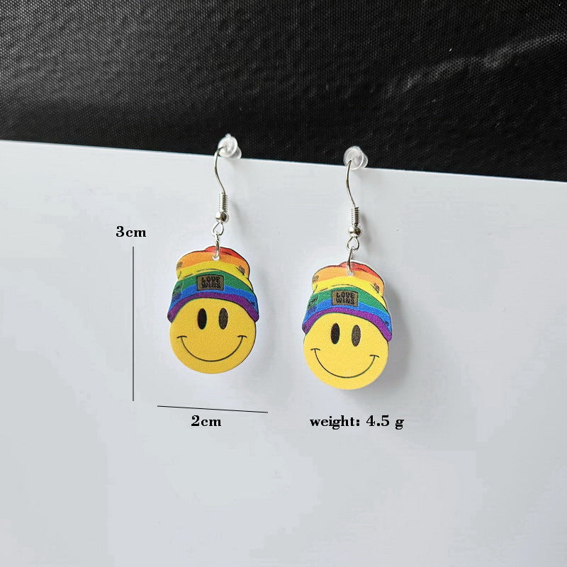 Acrylic Seven Color Rainbow Earrings MYA-XueP082