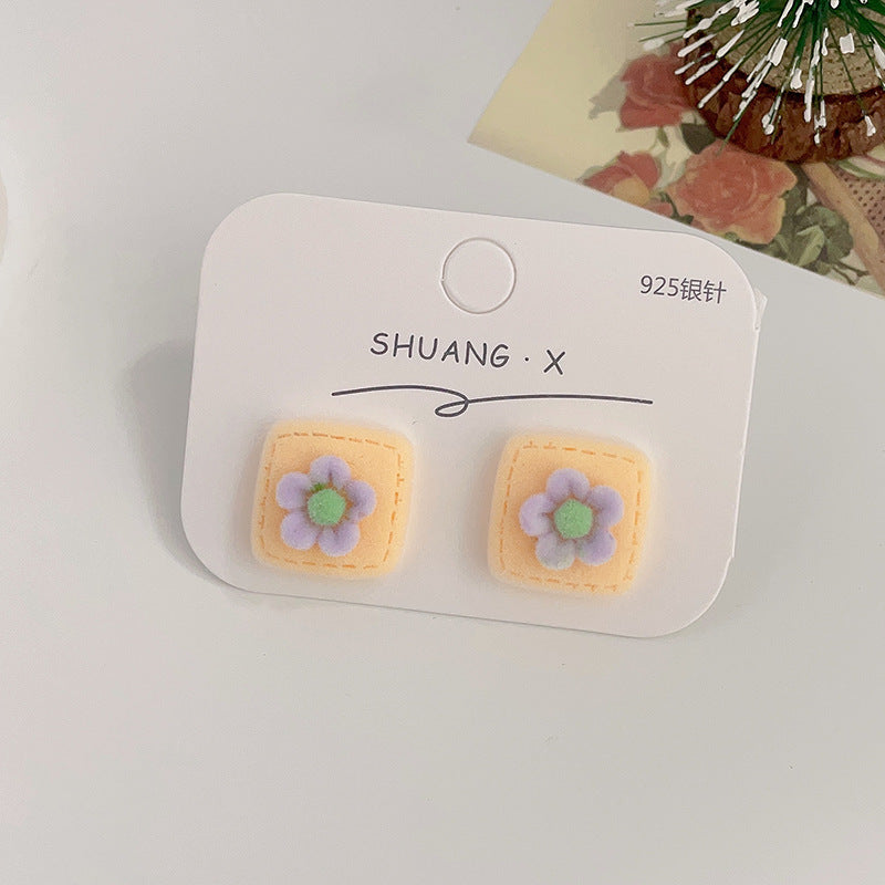 Acrylic flocked cute earrings (Minimo de Compra 2) MYA-ShuangX032