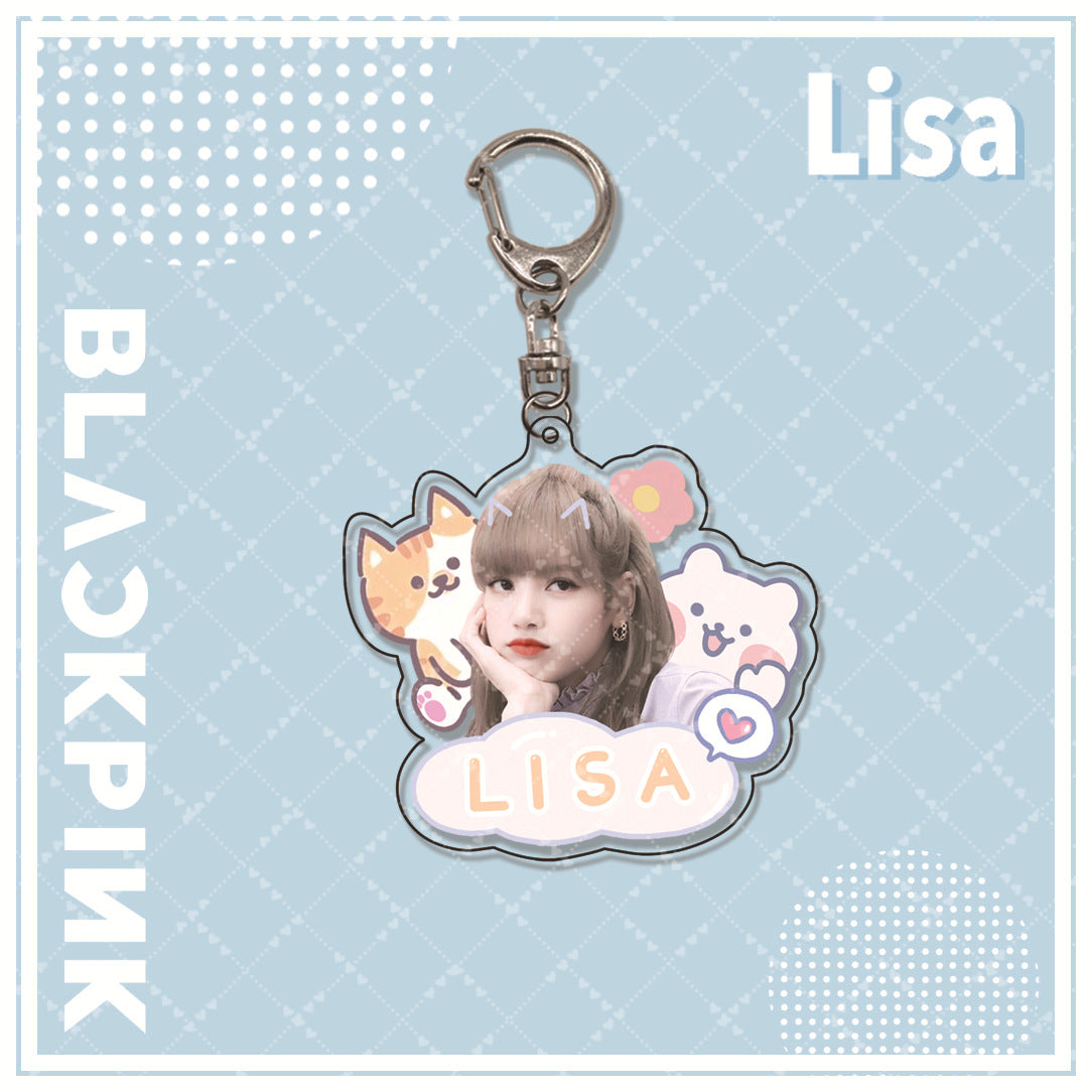 Acrylic pink ink double-sided blackpink keychain (Minimo de Compra 2)  MYA-ManM014