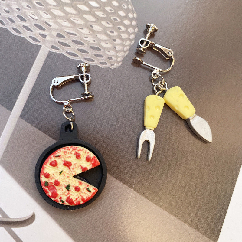 Alloy acrylic simulated pizza earrings MIC-ChouT051