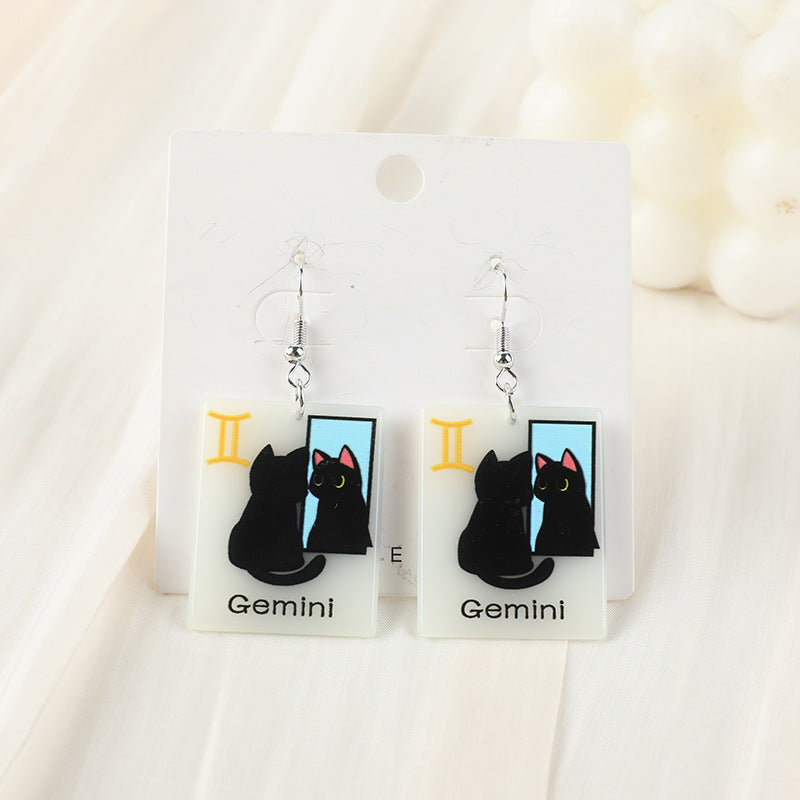 Acrylic constellation luminous cat earrings (Minimo de Compra 2) MYA-YueZ002