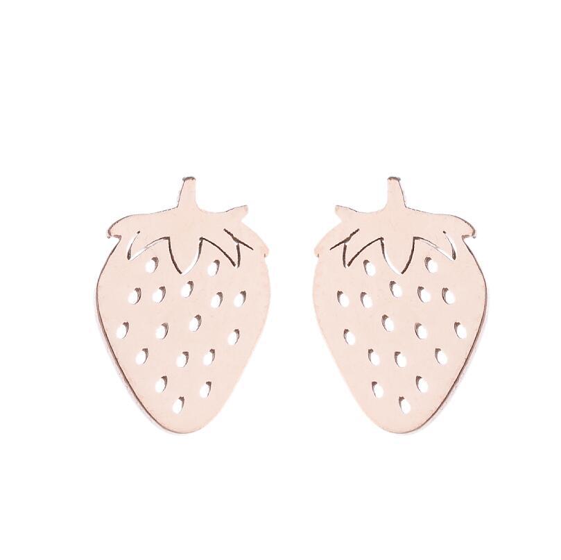 Stainless Steel Strawberry Earrings SS018