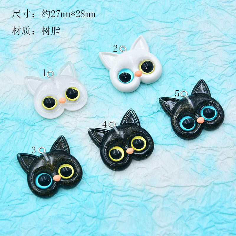 Resin cartoon different pupil teddy bear cat accessories MIC-ZhiB012