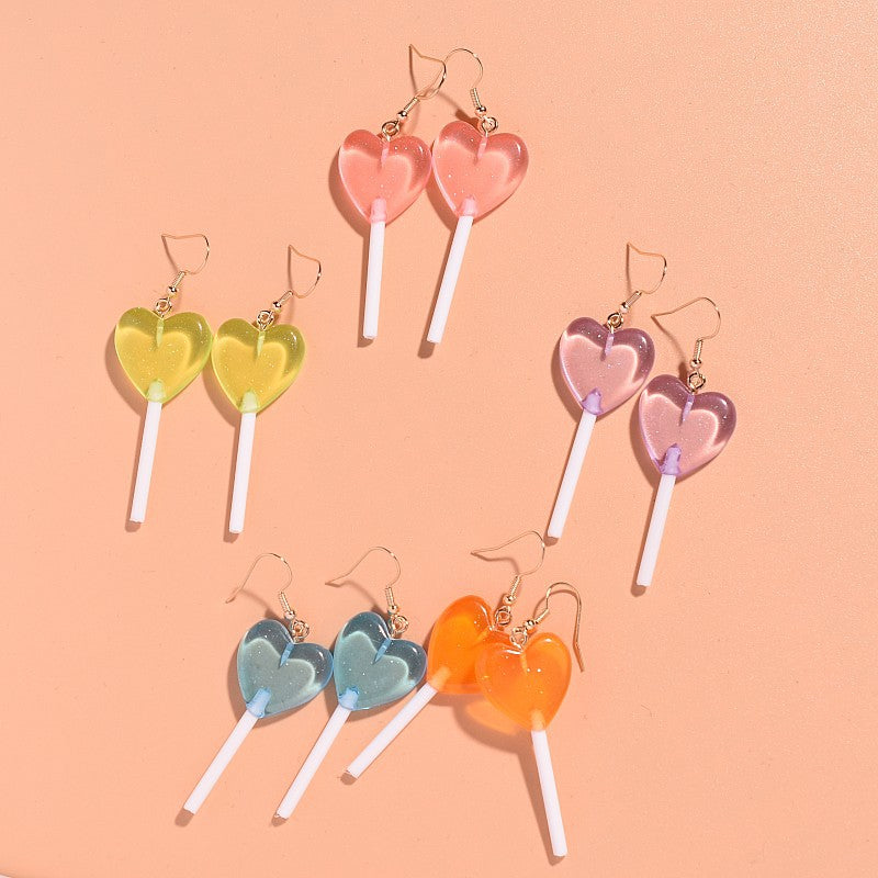 Acrylic candy colored lollipop earrings MIC-XunT015