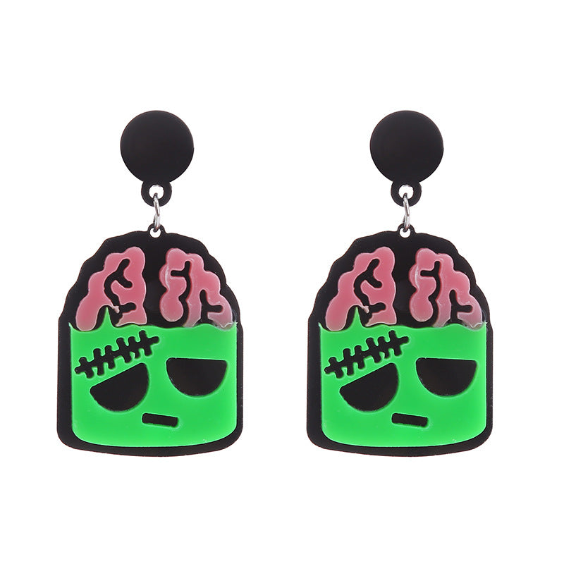 Acrylic New Skull Teeth Earrings (Minimo de Compra 2) MIC-ChouT036