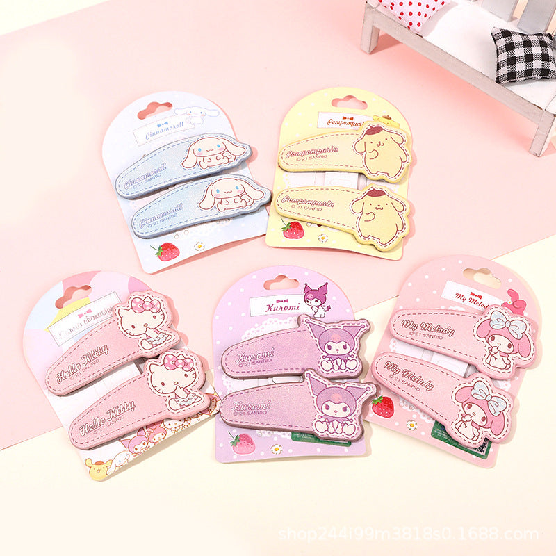 Silicone cute cartoon PU leather hair clip (Minimo de compra 10)  MIC-LangK014