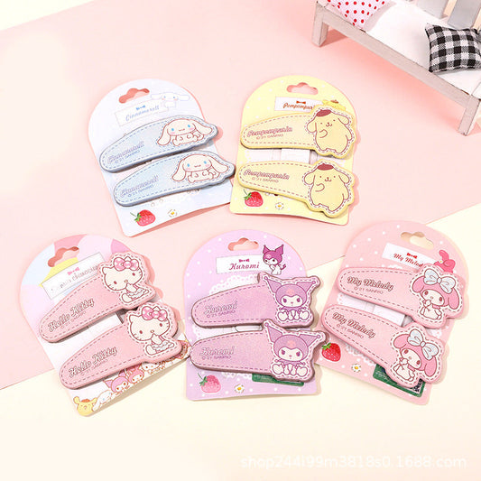 Silicone cute cartoon PU leather hair clip (Minimo de compra 10)  MIC-LangK014