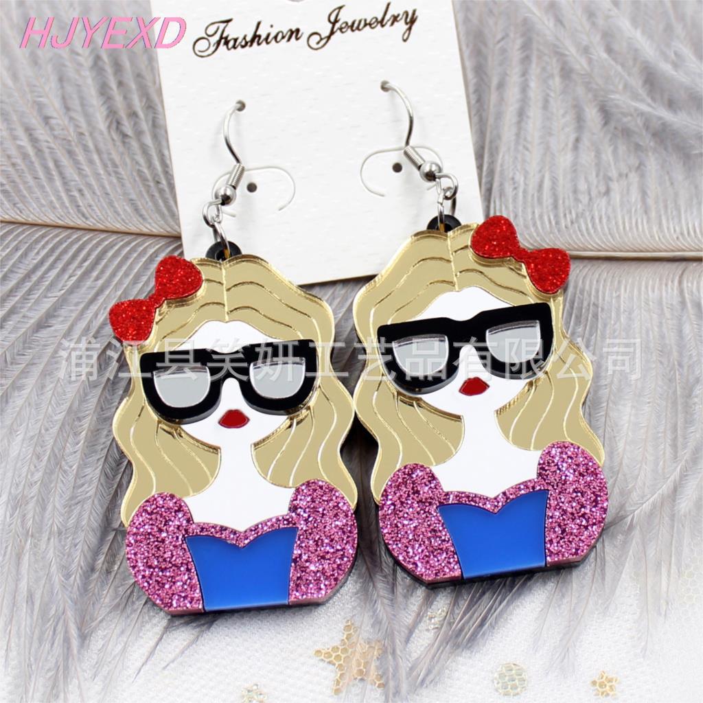 Acrylic cartoon character earrings (Minimo de compra 5) MYA-XiaoY020