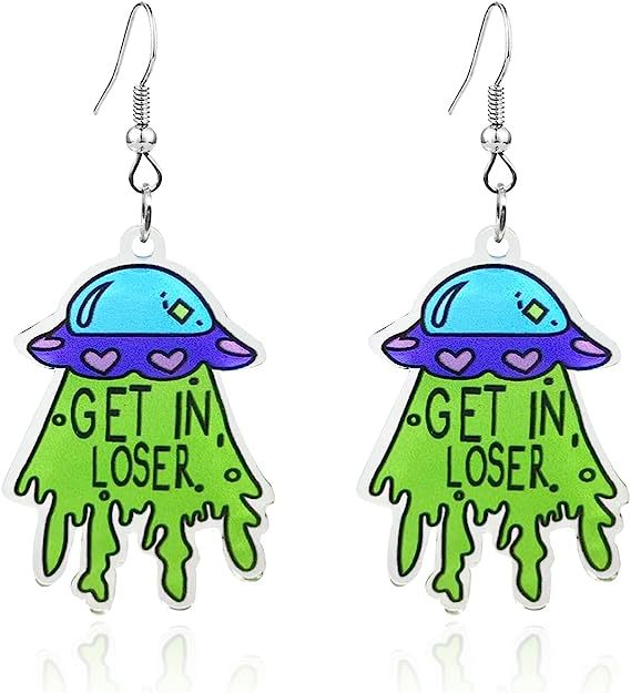 Acrylic Cute UFO Space Earrings (Minimo de Compra 5)  MYA-MingX009