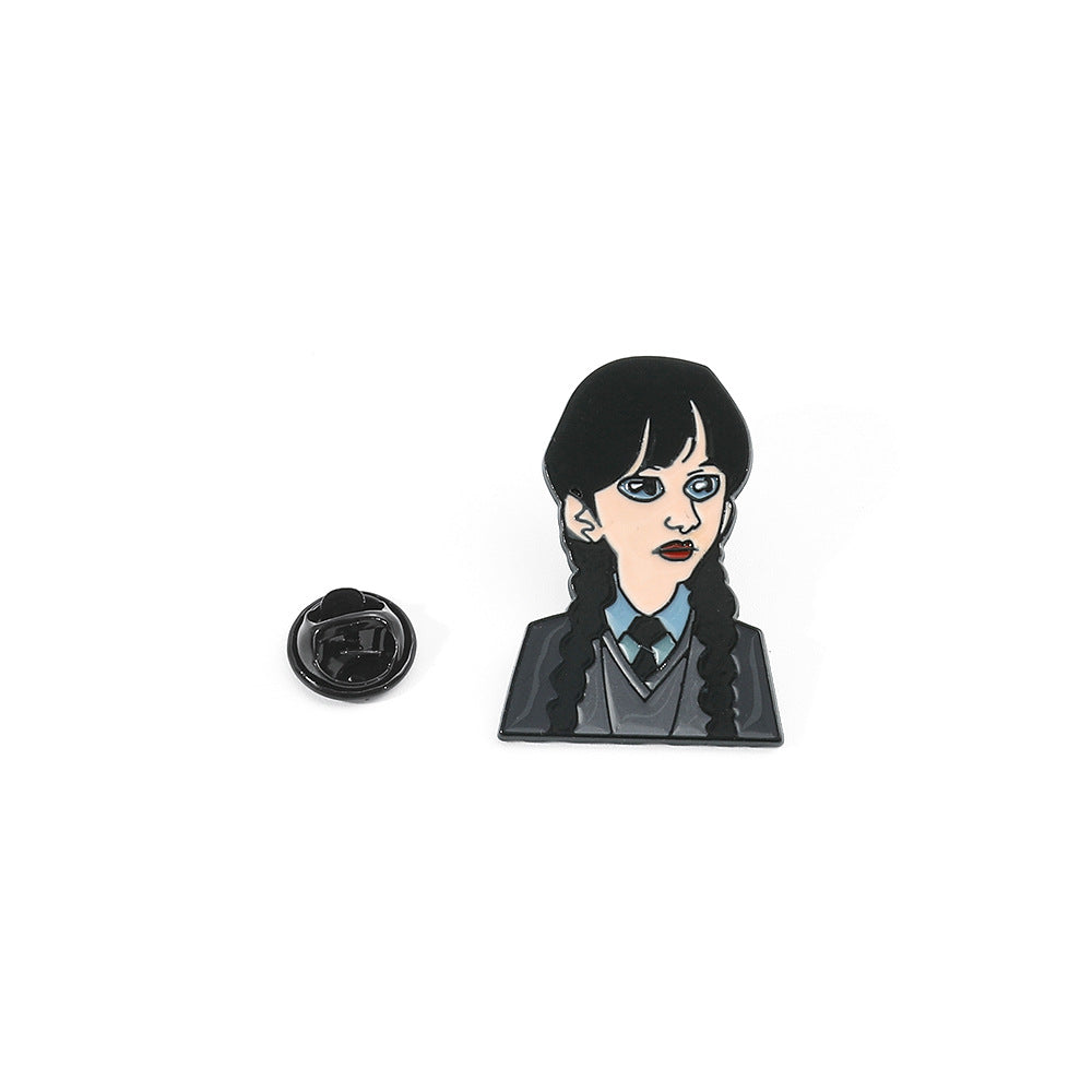 Alloy black Wednesday black and white brooch (Minimo de compra 5) MIC-YBY007