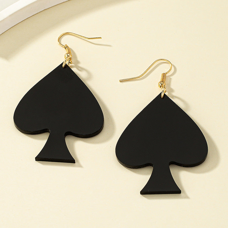 Alloy black horror spade earrings MIC-AYN010