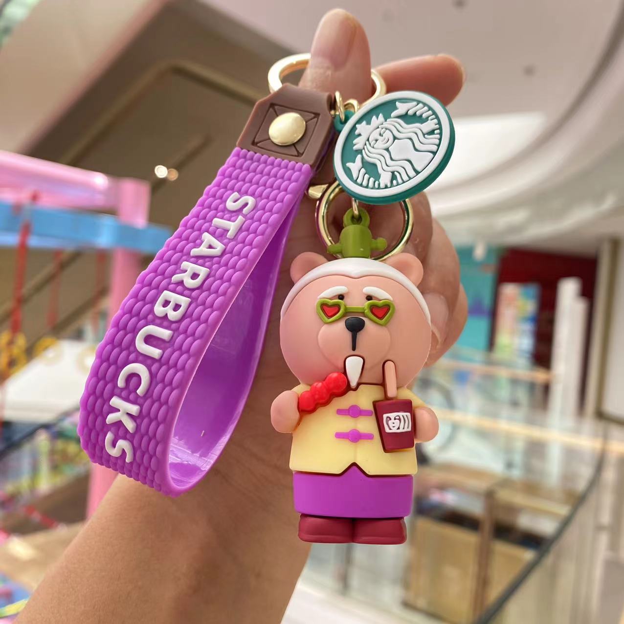 PVC cartoon Starbucks milk tea cup keychain MYA-PengY053