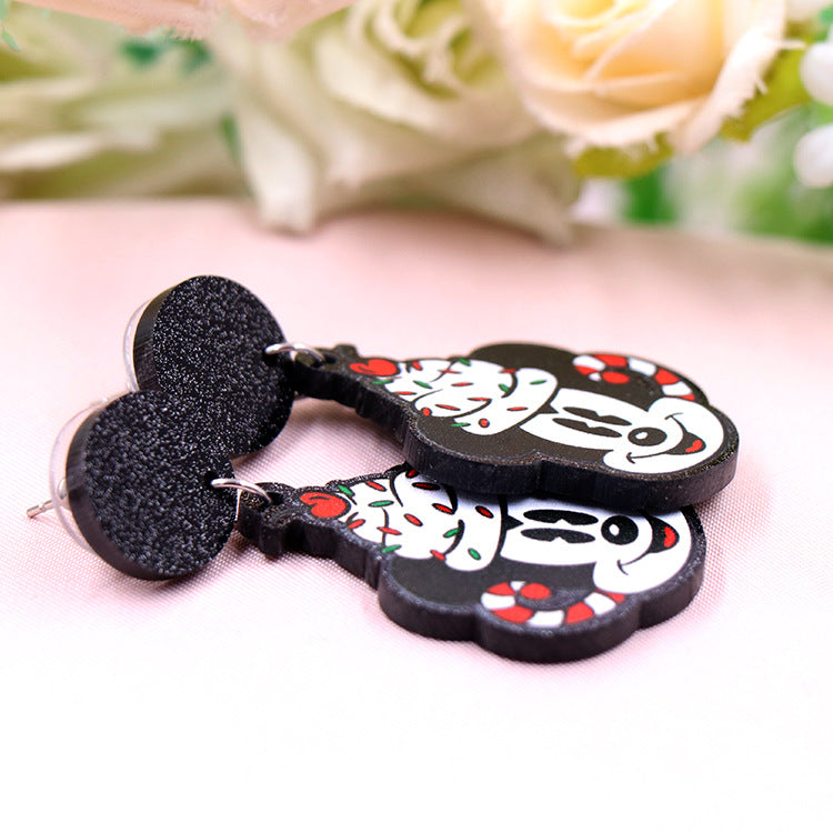 Acrylic Christmas cartoon character earrings (Minimo de compra 5) MIC-XiaoY071