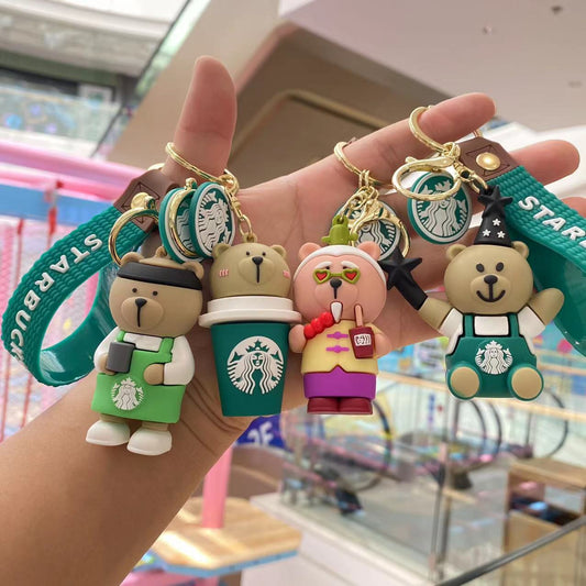 PVC cartoon Starbucks milk tea cup keychain MYA-PengY053