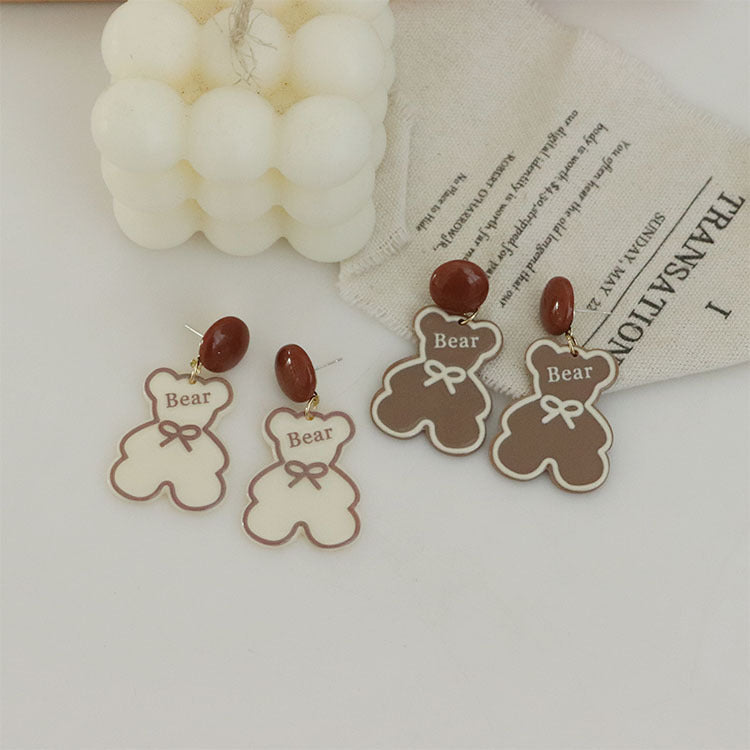 Acrylic cartoon bear earrings MIC-QingJ016