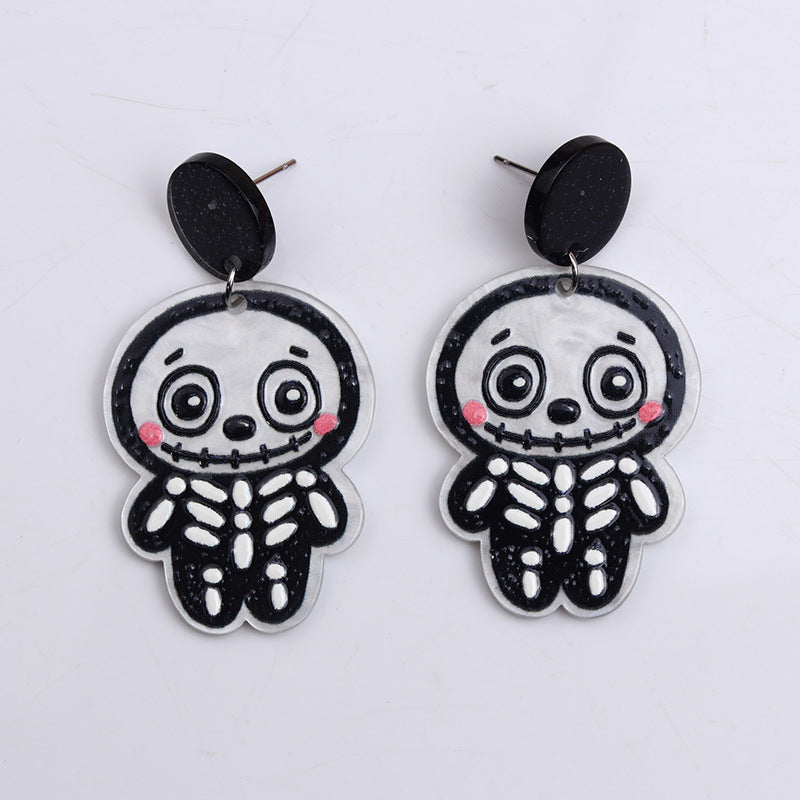 Acrylic Halloween Ghost Mummy earrings (Minimo de Compra 2) MIC-DuA036