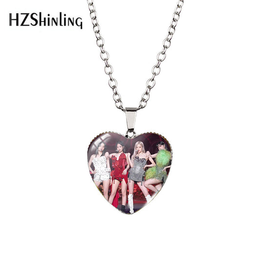 Alloy Time Gem Heart Necklace MIC-XiangL042