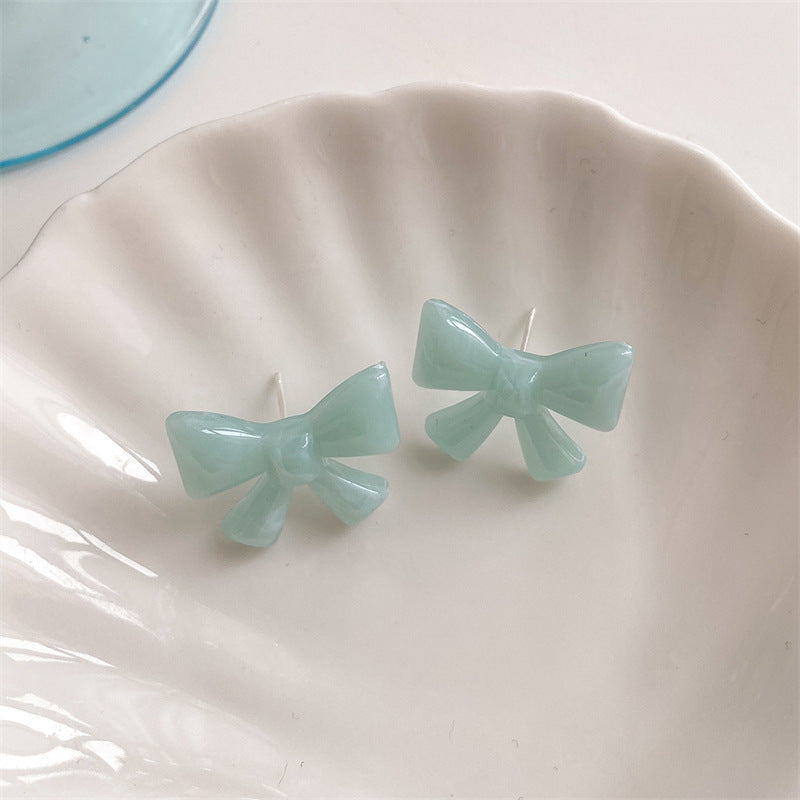 Alloy bow fresh candy colored earrings (Minimo de compra 2) MIC-LuoN017