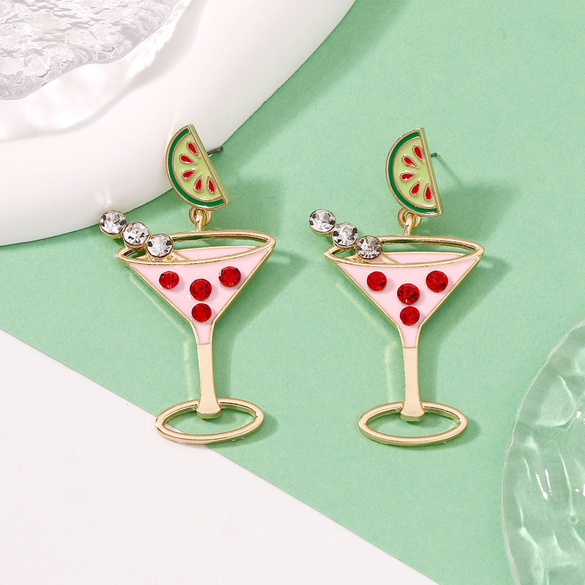 Alloy multi-color high legged cup earrings MYA-YueL016