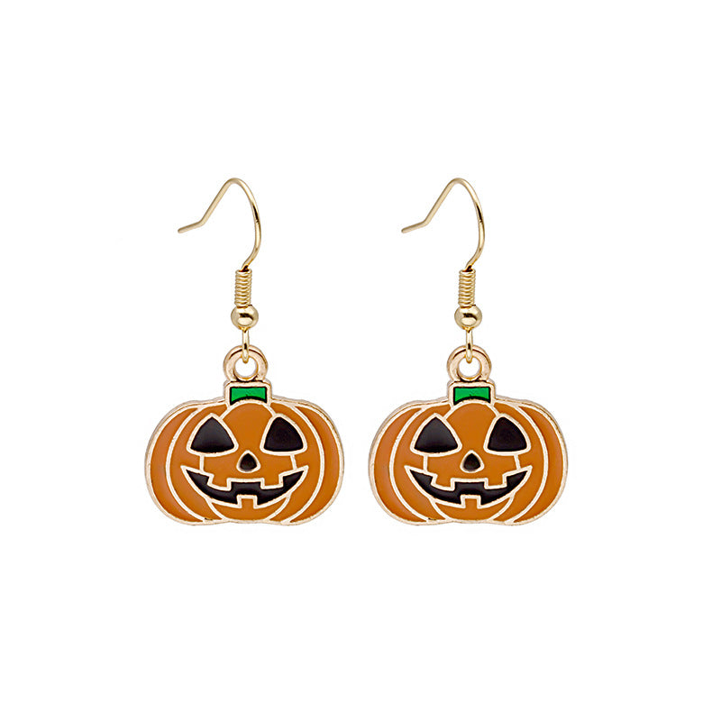 Acrylic Halloween Pumpkin Ghost Earrings MYA-MDD050