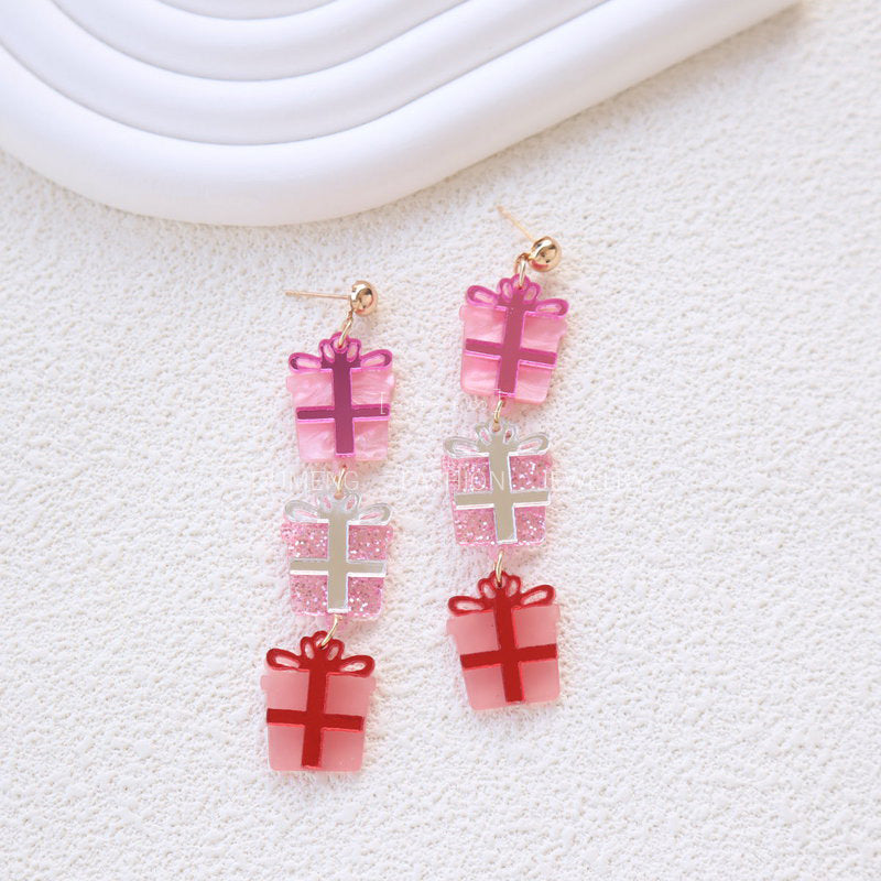 Acrylic Pink Gift Earrings MYA-OuG084