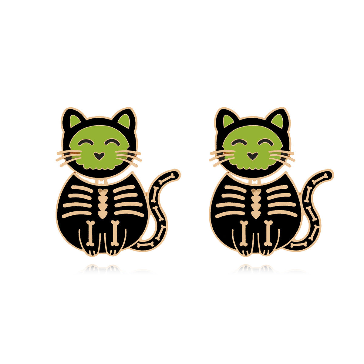 Alloy Halloween kitten earrings MIC-ManY076