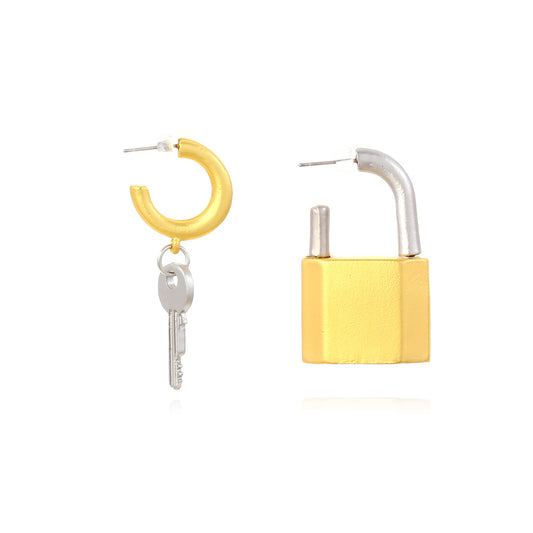 Alloy metal keylock earrings MYA-ManY070