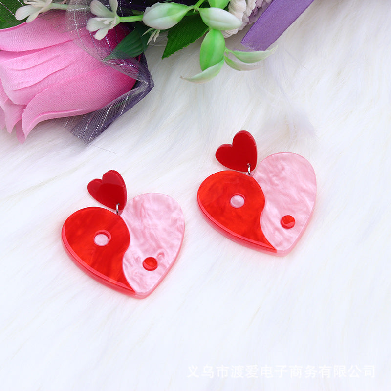 Acrylic Love Splice Earrings MIC-DuA016