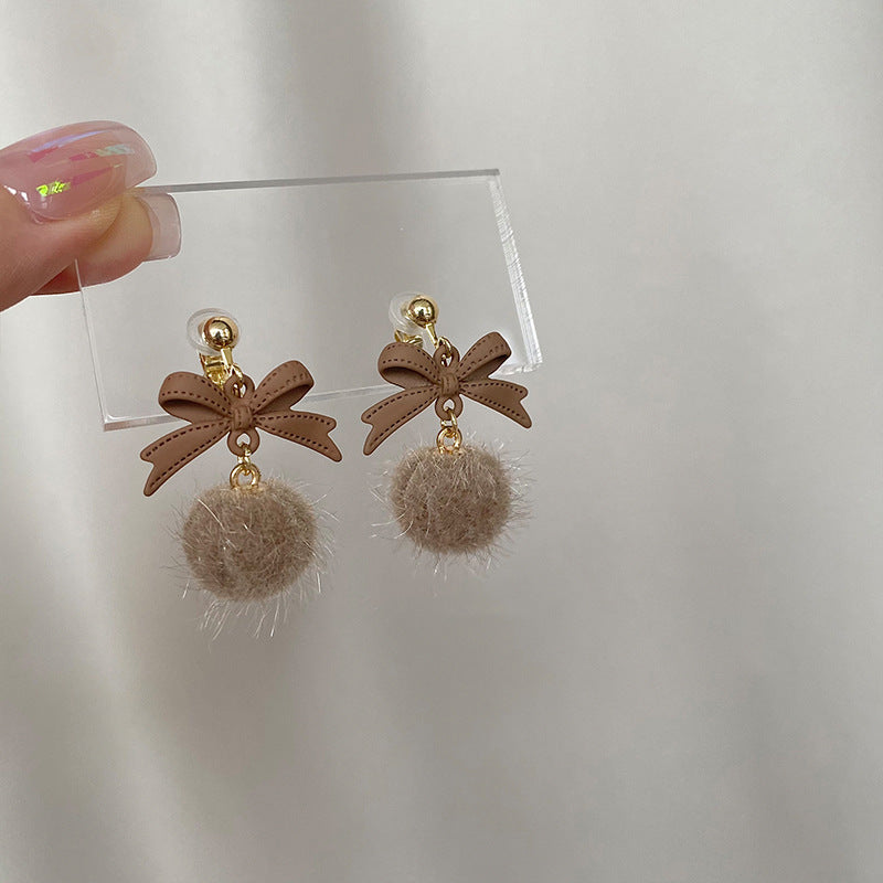 Alloy ball bow earrings MIC-DongJ007