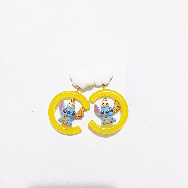 Resin White Cloud Personalized Earrings MIC-BXX015