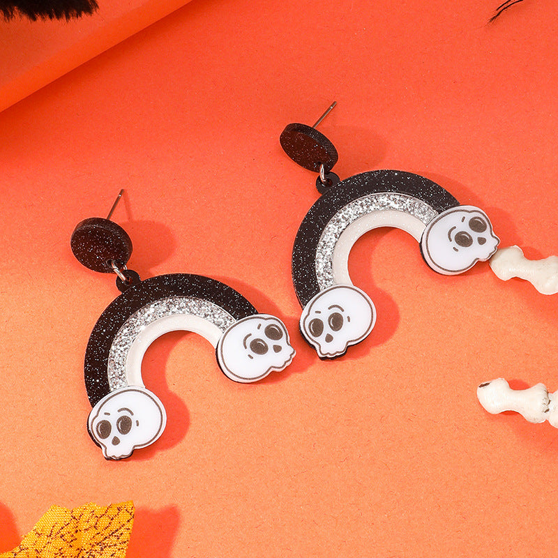 Alloy Ghost Cute Watercolor Earrings MYA-KaiQ036