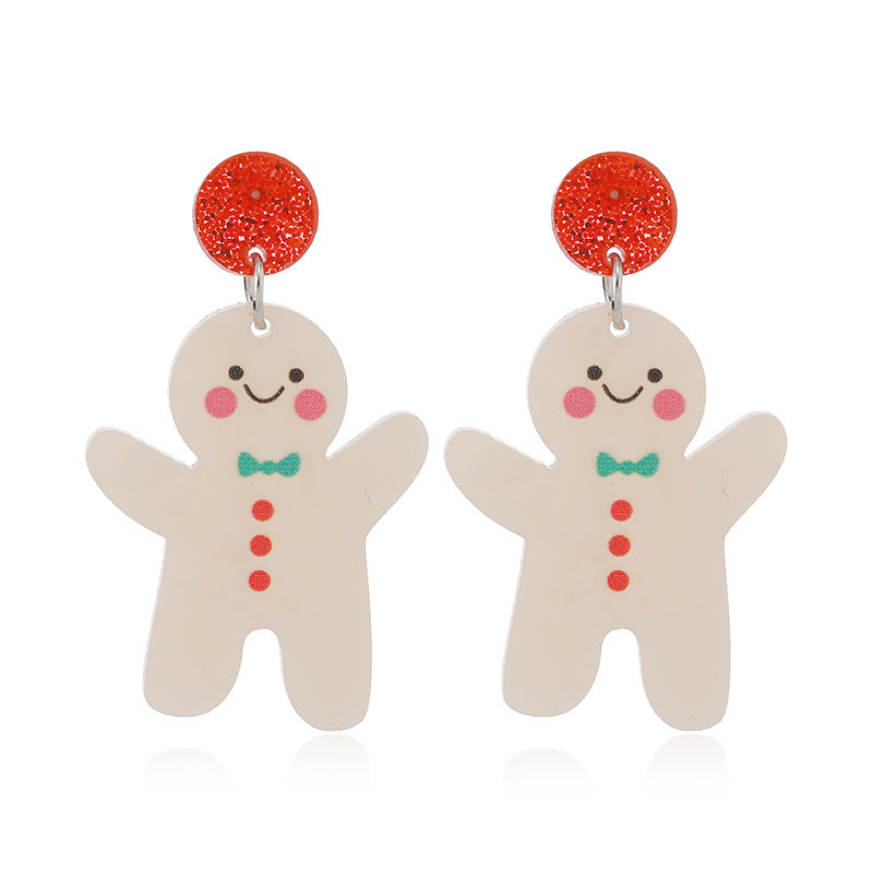 Alloy Cute Santa Claus Earrings MYA-KaiQ039