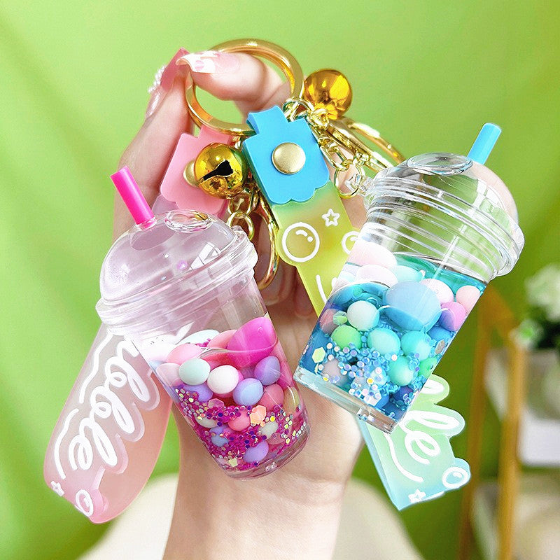 Acrylic Luminous Oil Milk Tea Cup Keychain MIC-YanG010