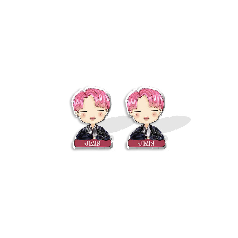 Acrylic BTS bulletproof youth group earrings (Minimo de compra 5) MYA-XiangL053