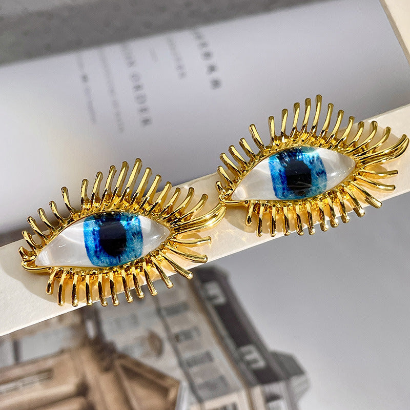 Alloy Stereoscopic Eye Earrings MIC-DieD004