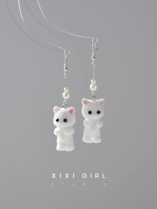 Plush Cute Cat Plush Earrings (Minimo de compra 2) MIC-AoC001