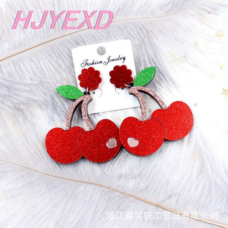 Acrylic versatile cherry earrings Minimo de compra 5 MIC-XiaoY004